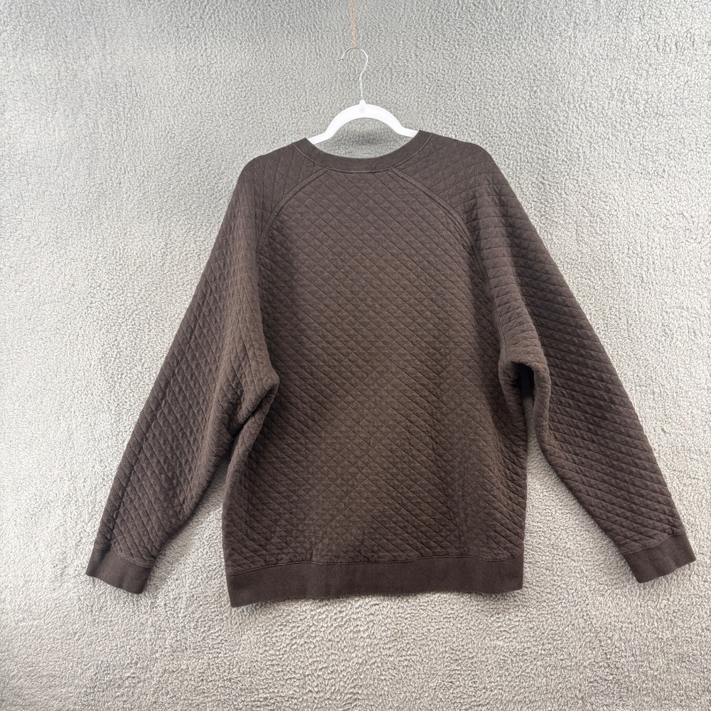 L.L.Bean Quilted Sweatshirt Crewneck Brown Men’s XXL Reg Traditional Fit - Picture 4 of 12